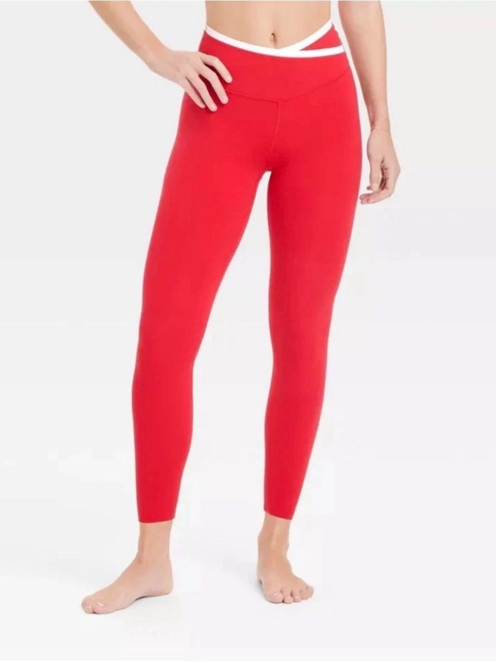 All In Motion Women Everyday Soft HighRise Piped VWaistband 7/8 Leggings XL D23